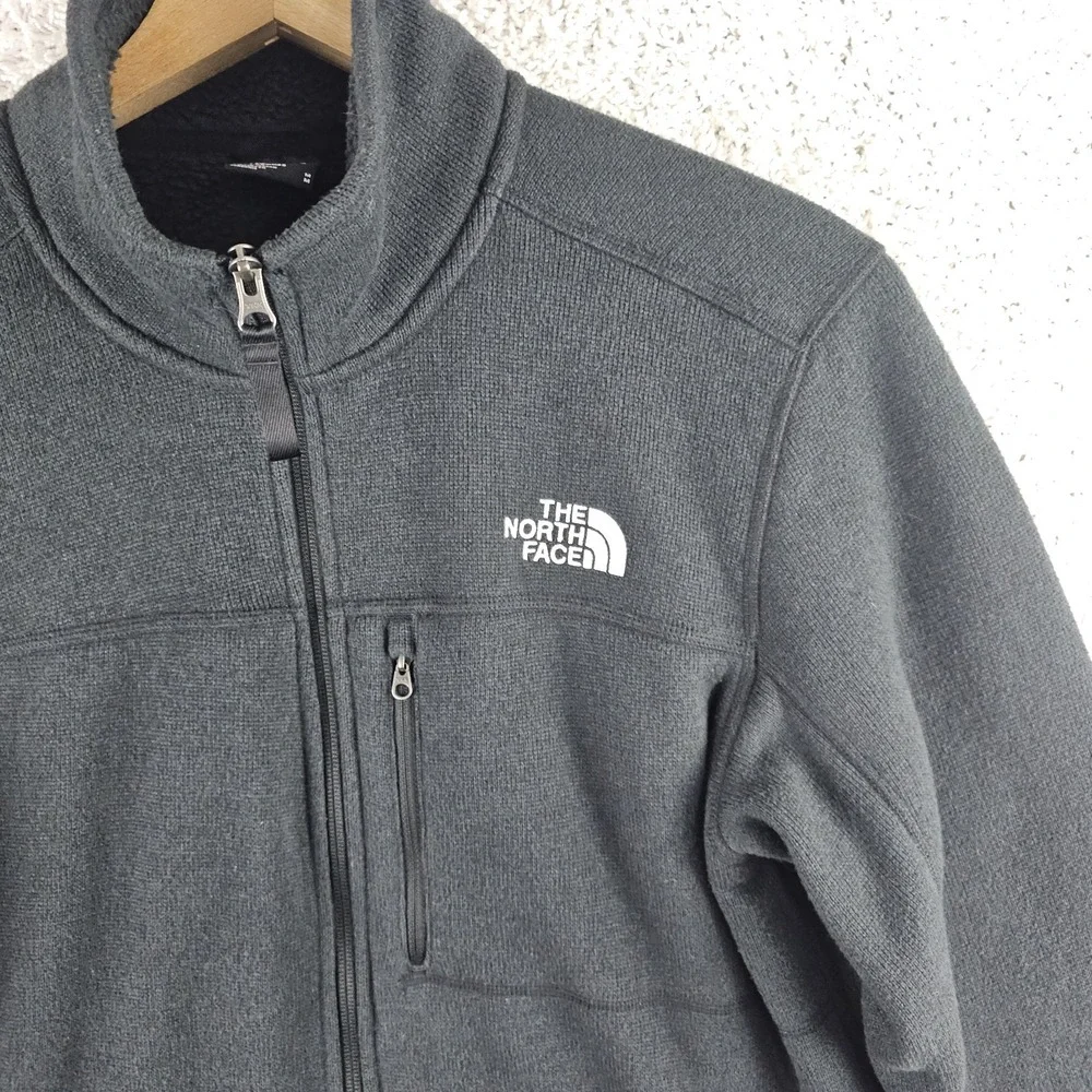 The North Face Sweater Fleece Jacket Black Full Zip Outdoor Midweight Sz Medium